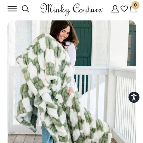 Hugs Check Ivey Sage Plush Blanket | Minky Couture