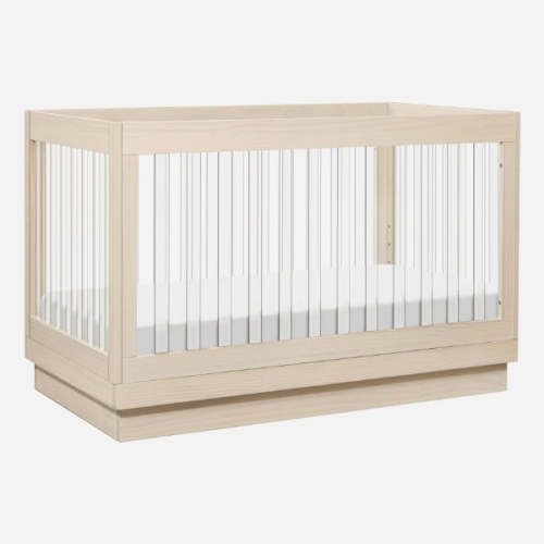 Harlow Acrylic Convertible Crib - Washed Natural/Acrylic
