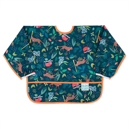 Sleeved Bib for Girl - Jungle