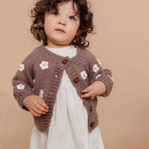 Flower Cardigan, Tan - The Blueberry Hill | Maisonette
