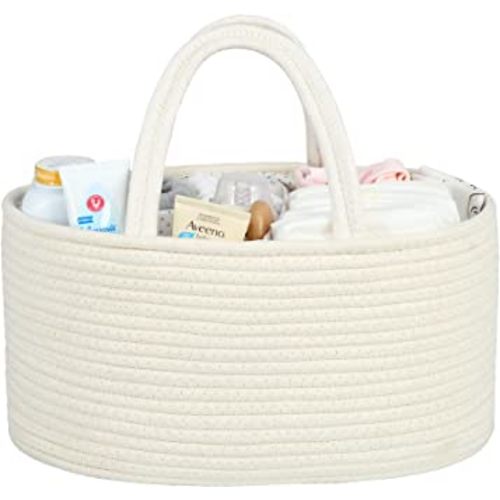 Amazon.com: QiANBiRD Baby Diaper Caddy Organizer for Girl Boy or Car-Rope Diaper Caddy Basket for Changing Table - Portable Tote caddy bag- Baby Organizer-Baby Shower Gifts Newborn Registry Must Haves White : Baby