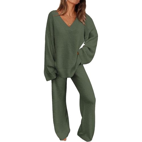 PRETTYGARDEN Lounge Sets for Women Two Piece Sweaters Pajama Set Fall Fashion 2025 Loungewear Outfits Matching Winter Clothes