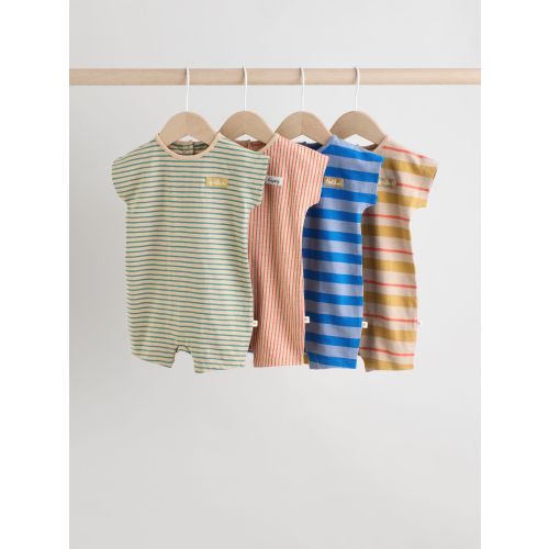 Bright 100% Cotton Baby Rompers 4 Pack