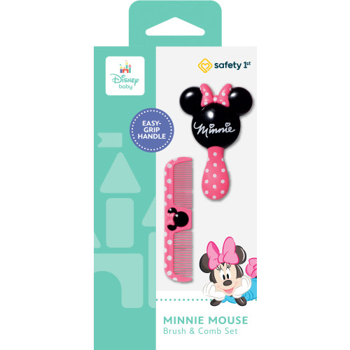 Disney Baby Minnie Brush & Comb Set with Easy-Grip Handle, Minnie