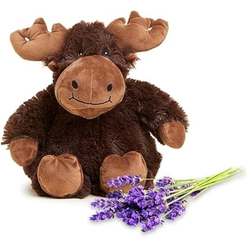 warmies Microwavable & Weighted Stuffed Animals, Moose - Heated Stuffed Animal Plushie for Warmth & Comfort - Cute Soft Plush Toys for Adults & Children (Boys, Girls, Babies & Toddlers)