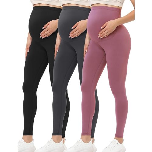 Buttergene Women's Maternity Leggings over the Belly Maternity Yoga Pants Workout Pregnancy Leggings