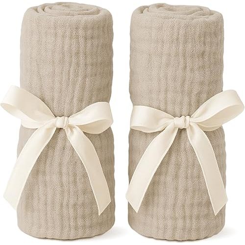 Newton Baby Fitted Sheets for Compact Travel Crib & Play Yard Floor Pad (2-Pack) - Ultra-Breathable, Washable and Ultra-Soft, 100% Cotton, 34" x 48", Sand