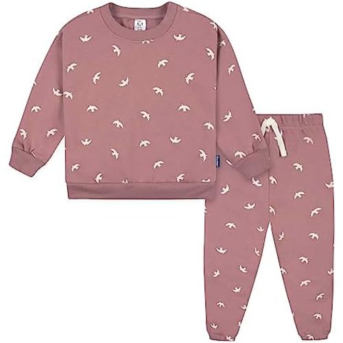 Gerber Baby Girls' Toddler 2-piece Fleece Sweatshirt and Jogger Set