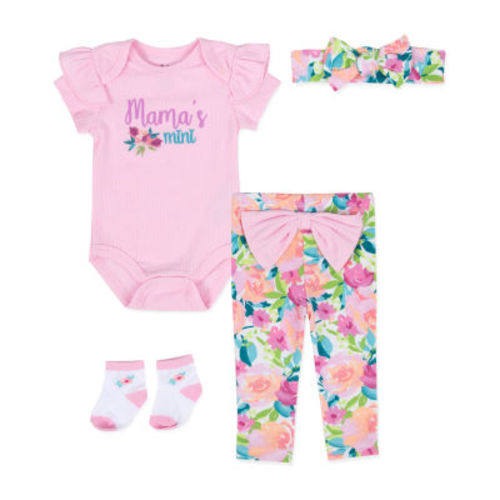 Baby Essentials Baby Girls 4-pc. Baby Clothing Set