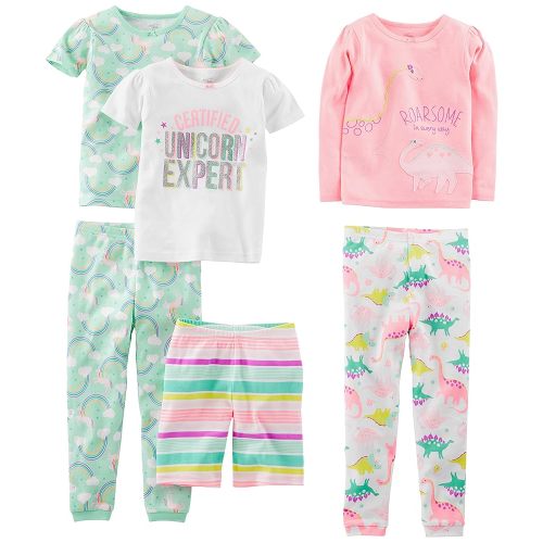 Simple Joys by Carter's Girls' 6-Piece Snug Fit Cotton Pajama Set