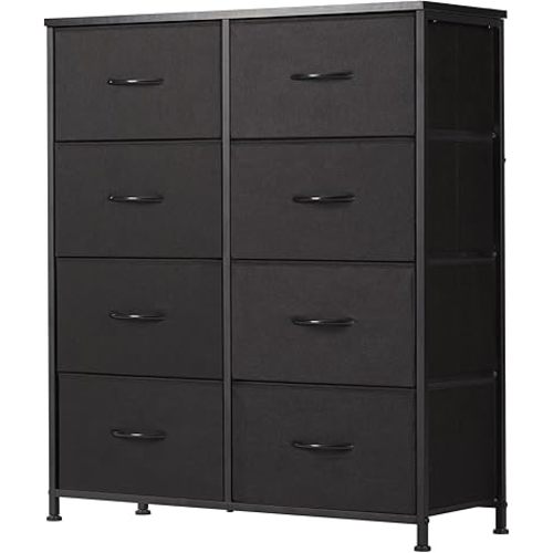 Sweetcrispy 8 Drawer Black Dresser for Bedroom Tall, Organizer Storage