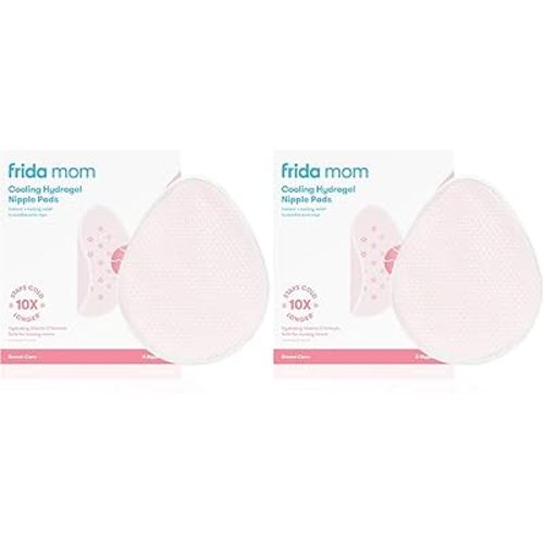 Frida Mom Nursing Pads,Cooling Hydrogel Nipple Pads for Hydration and Soothing Sore Nipples,Breastfeeding Essentials,8ct,(Pack of 2)