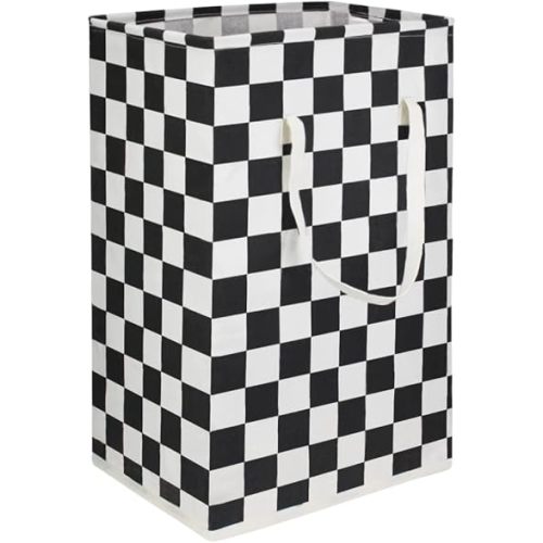 75L Freestanding Laundry Basket,Large Collapsible Tall Clothes Hamper with Handles,Waterproof Toy Storage Bin for Boys and Girls,Baby Nursery(Racing flag)