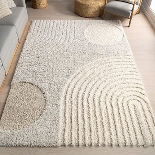 nuLOOM Gloria Abstract Shag Runner Rug, 2' 8" x 8', Beige
