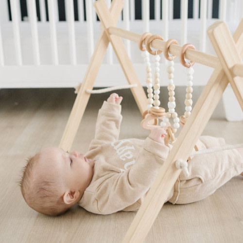 Natural Pine Wood Gym - White Toys