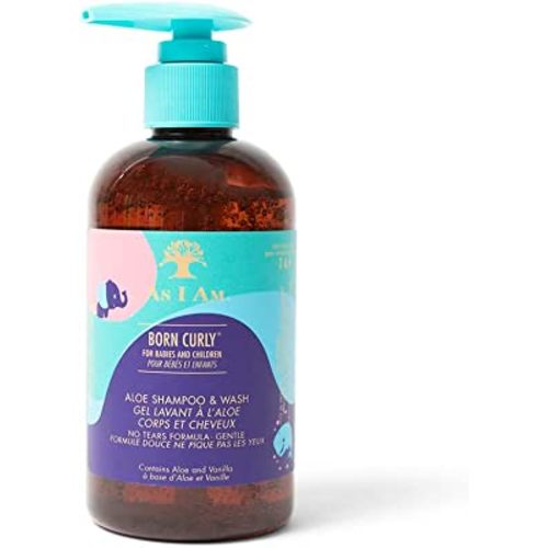 As I Am Born Curly Aloe Shampoo & Wash - 8 ounce - Tear Free - Cruelty-Free & Vegan