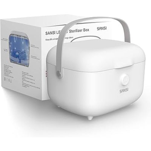 SANSI UV Light Sanitizer Box with 360° UVC Chips, Sanitizes in 5 Minutes 5.1L Large Capacity Sanitizer for Baby & The Whole Family