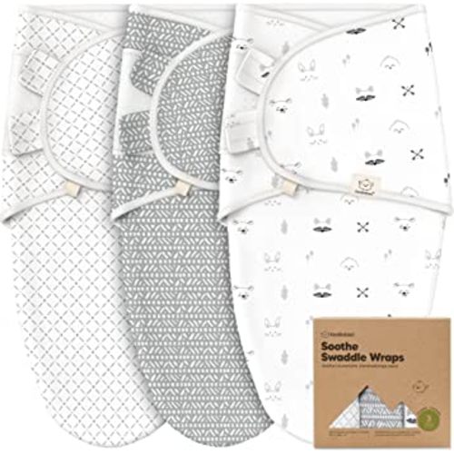 3-Pack Organic Baby Swaddle Sleep Sacks - Newborn Swaddle Sack, Ergonomic Baby Swaddles 0-6 Months, Swaddles for Newborns, Baby Sleep Sack, Baby Swaddle Blanket Wrap,Baby Essentials (Nordic,L)