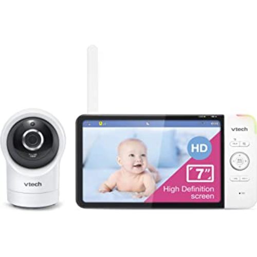 VTech RM7764HD 1080p WiFi Remote Access Baby Monitor, 360° Pan&Tilt, 7” 720p HD Display, HD Night Vision, Soothing Sounds, 2-Way Talk, Temperature Sensor, Motion Detection, iOS & Android