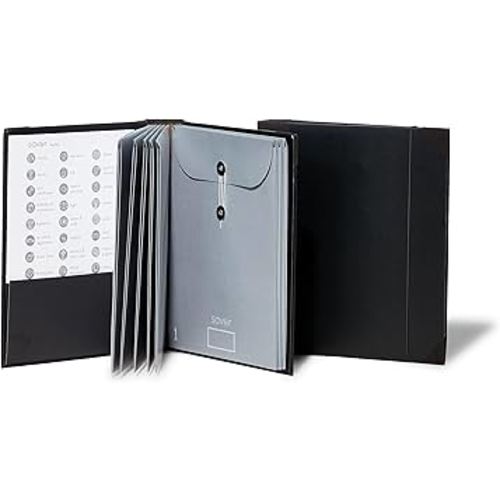 Savor | The Folio Document Organizer | Custom Dyed Cloth Bound Expanding File Folder for Important Papers, Emergency Binder, Birth Certificates, Social Security Cards, Passports, Photos, and Letters…