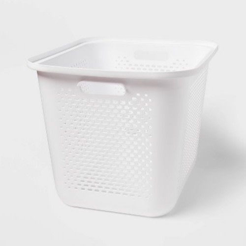 Small Decorative Plastic Bin With Cutout Handles - Brightroom