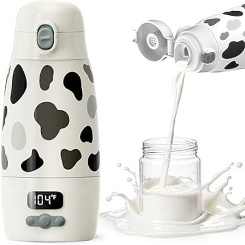 Portable Bottle Warmer for Travel,150W Fast Heating and Charging 17.5oz Large Capacity& Extended Battery Life,Bottle Warmer On The Go for Baby Essentials