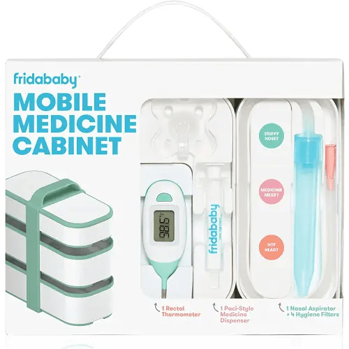 Mobile Medicine Cabinet Travel Kit by Frida Baby | Portable Carrying Case Stocked with Wellness Essentials
