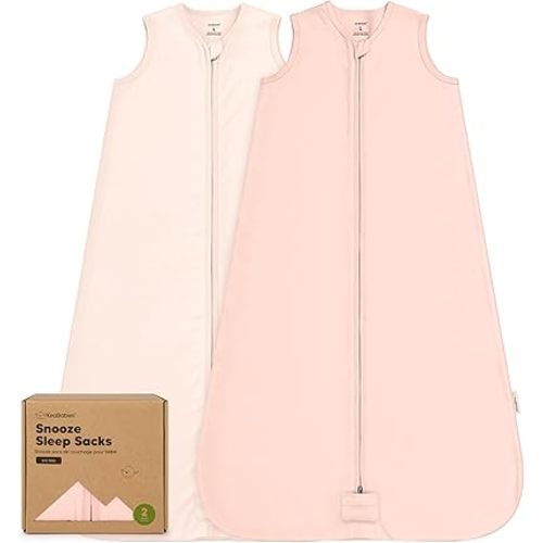 2-Pack Baby Sleep Sacks,Zipper Wearable Blanket - 0.5TOG Organic Cotton, Lightweight,Soft Cozy Toddler Sleeping Sack 12-24 months, Easy to Wear Large Newborn Transition Swaddles Sleepsacks (Mist Rose)