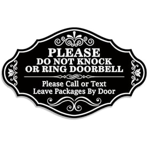 No Soliciting Sign for House/Home, Do Not Knock or Ring Doorbell Sign, Business or School Decor Accessories Door. (8 X 5 inch)
