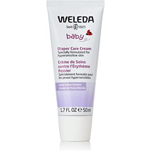 Weleda Baby White Mallow Diaper Care Cream, 1.7 Fluid Ounce, Fragrance Free Plant Rich Protection with White Mallow, Pansy, Sesame and Coconut Oils