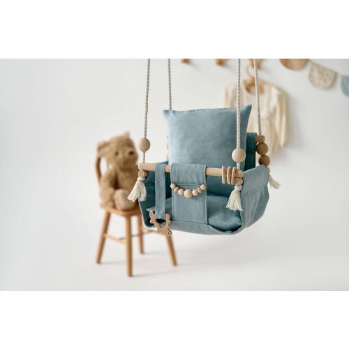 Baby Swing, Handmade Swing, First Birthday Baby Gift, Outdoor Indoor Swing, Outdoor Baby Swing, Blue Baby Swing, Montessori Swing