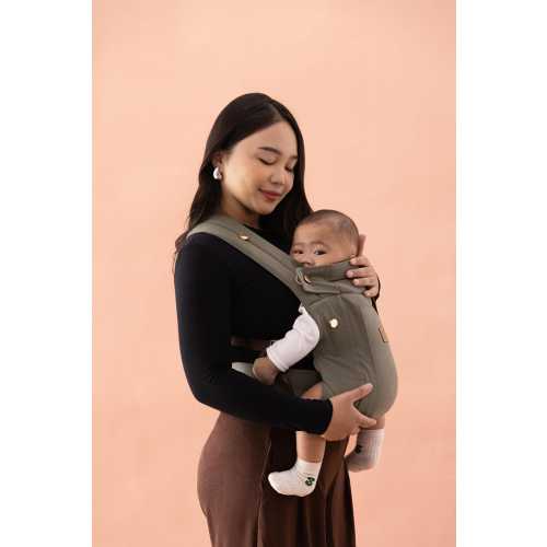 Premium Cotton Newborn Baby Carrier, Sling, Newborn Adjustable Green Khaki Modern Babywearing