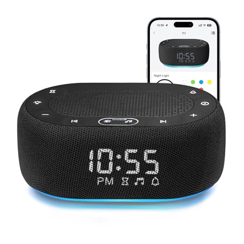 1Mii White Noise Sound Machine for Sleep, Pink Noise Machines for Baby Adults Sleeping, 18 Soothing Sounds with 7-Color Night Light, Timer, Alarm Clock, 16 Volume Levels, Easy App Control - Purple