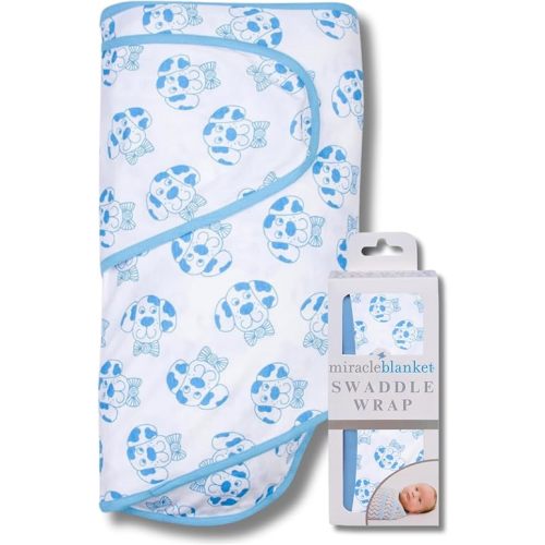 Miracle Blanket Swaddle Wrap - Boy, Girl, or Neutral Receiving Baby Blanket - Soft, Wearable Sleep Sack Essential for Newborns and Infants (Bowtie Dog)