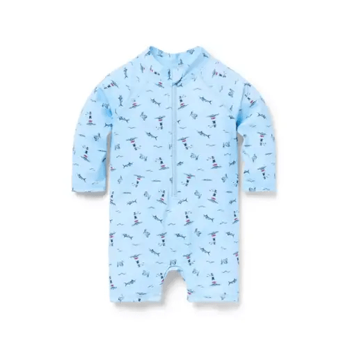Baby Blue Bunting Nautical Icon Baby Recycled Nautical Icon Rash Guard Swimsuit by Janie and Jack