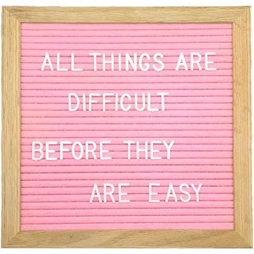 Felt Board Felt Letter Board, 10 x 10 inch Message Board Word Board Letter Board Sign Bulletin Board Letters, Pregnancy Announcements Baby Announcement Sign, Valentines Day Gifts for Her Letterboard (Pink)