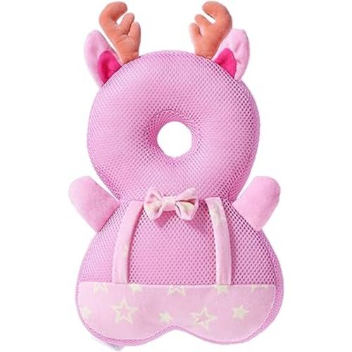 Baby Walker Head Protector Backpack, Toddler Adjustable Baby Head Protection Fall Pillow Safety Pad for Baby Walking and Crawling (Elk)