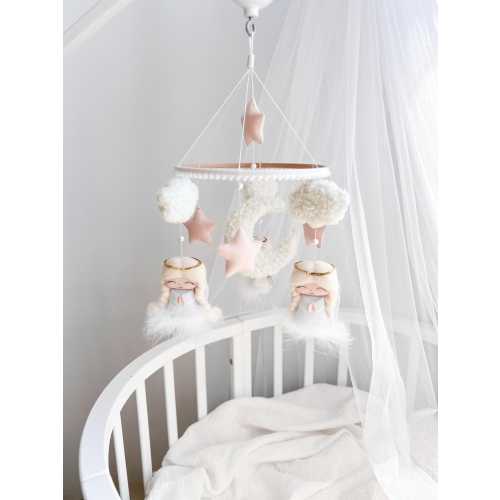 Christian baby crib mobile. Mobile with angels. Christening gift for baby, children. Gift for a newborn. baby shower gift. Children's decor