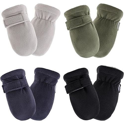 Zsedrut No Scratch Baby Mittens Toddler Infant Fleece Lined Gloves Winter Warm Mitten for Baby Boys Girls
