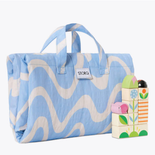 Inside Outside Play Mat Portable Baby Blanket - Waves
