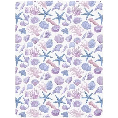 Light Purple Shells Starfish Crib Sheets Fitted Crib Mattress Sheet for Baby Boys Girls 39x27 Inch Soft Cotton Toddler Bed Playard Sheets for Standard Crib Breathable Neutral