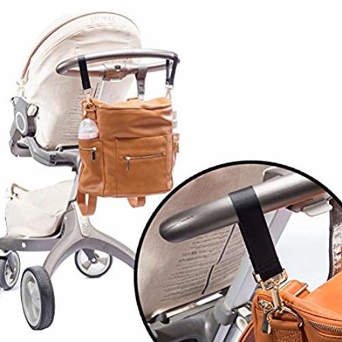Leather Diaper Bag Backpack by Miss Fong, Diaper Bag with Changing Pad, Diaper Bag Organizer,Stroller Straps and Insulated Pockets (Brown- New Convertible)