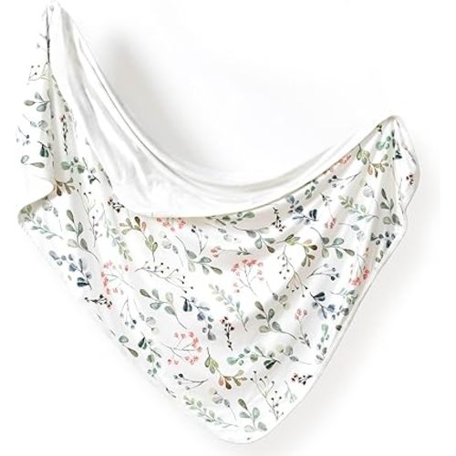 GRSSDER Baby Blankets Super Soft Jersey Knit Swaddle Blanket for Baby Girls and Boys, Double Layer Receiving Blankets 34 x 44 Inches Extra Large for Baby Show Gift, Watercolor Leaves