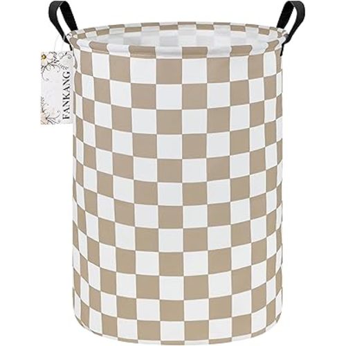 Storage Basket, Nursery Hamper Canvas Laundry Basket Foldable with Waterproof PE Coating Large Storage Baskets for Kids Boys and Girls, Office, Bedroom, Clothes,Toys(Beige flag)