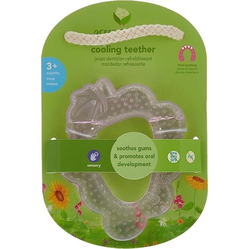 Fruit Cooling Teether | Soothes gums & promotes healthy oral development | Safer plastic filled with sterilized water, Chill for extra relief, Textured surface to massage gums