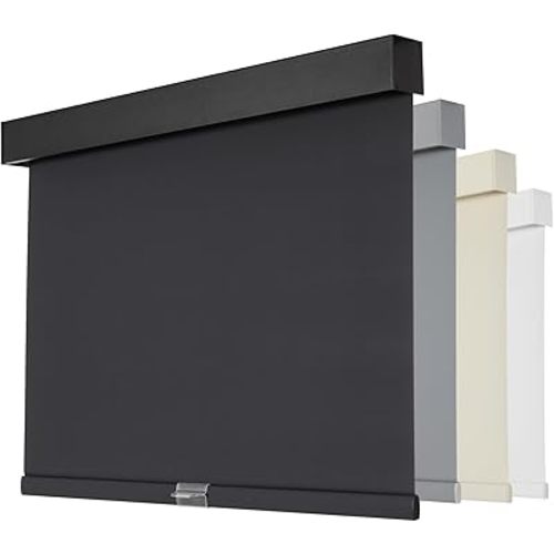Persilux Blackout Roller Blinds for Windows, Cordless Free-Stop Roller Shades with Valance, Thermal Insulated Fabric Window Blinds, UV Protection Shades for Home and Bedroom (Black,58" W x 72" H)