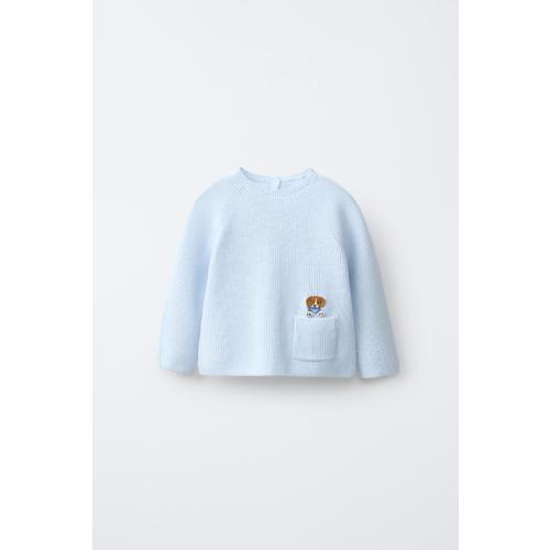 DOG PATCH KNIT JUMPER - Light blue | ZARA United States