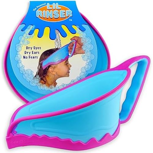 Shampoo Visor by Splash Guard, Comfort Seal Baby Bath Shampoo Shower Cap, Gentle Rinse and Shield Bath Hat for Toddlers and Babies, Protects Eyes, Ears, and Face(Blue)