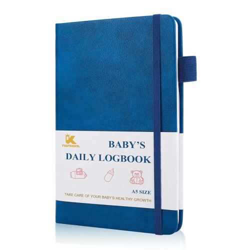 Baby's Daily Care Planner - A5 Newborn Baby Log Book for Tracking Daily Routine, 152 Easy-to-Use Pages to Monitor Nursing, Sleep, Feeding, Diapers, Pumping, and More - Marine Blue