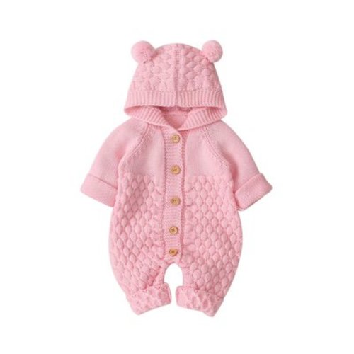 PINQI Sport Clothing for Baby Baby Girl Boy Winter Warm Coat Knit Outwear Autumn Winter Hooded Jumpsuit for 0 to 24 Months